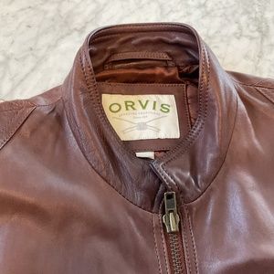 Orvis leather moto jacket XL